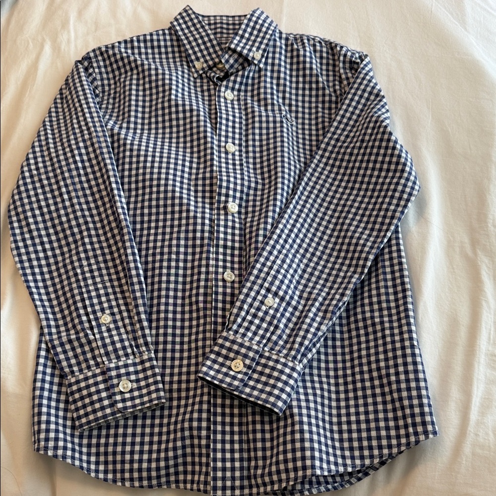 Vineyard Vines Navy and White Checkered Shirt